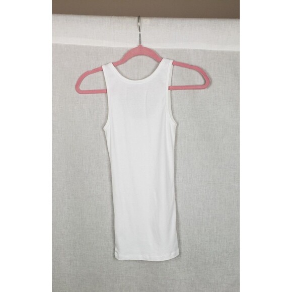Y2K Aeropostale Tank Top Women's M White Ribbed Stretch Beach Spring Summer - Picture 3 of 3